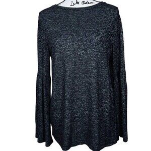 Workshop Republic Clothing women top Dark Gray long sleeve relax fit size S